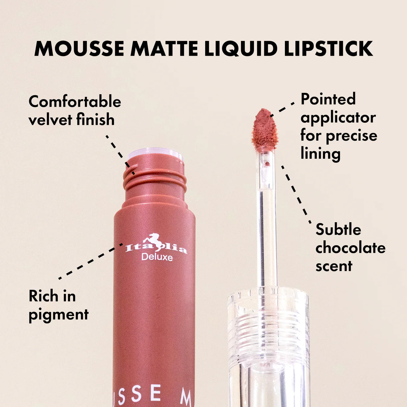 Italia Deluxe Mousse Matte Liquid Lipstick 03 Flirty