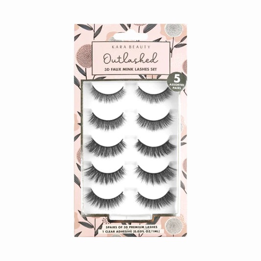 Kara Beauty Outlashed 3D Faux Lashes 5 Assorted Pairs