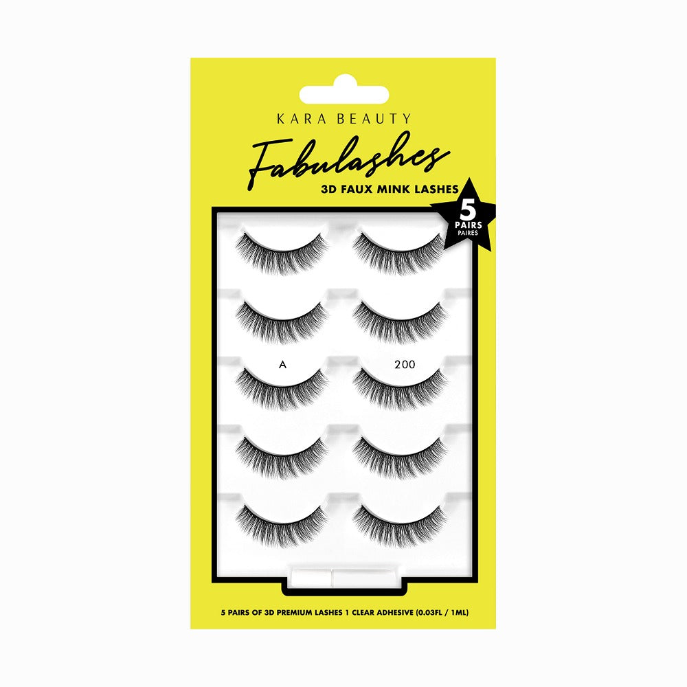Kara Beauty Fabulashes Multi-pack 3D Faux-Mink False Eyelashes - Style KA5200