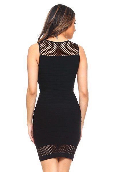 Black Seamless Textured Dress