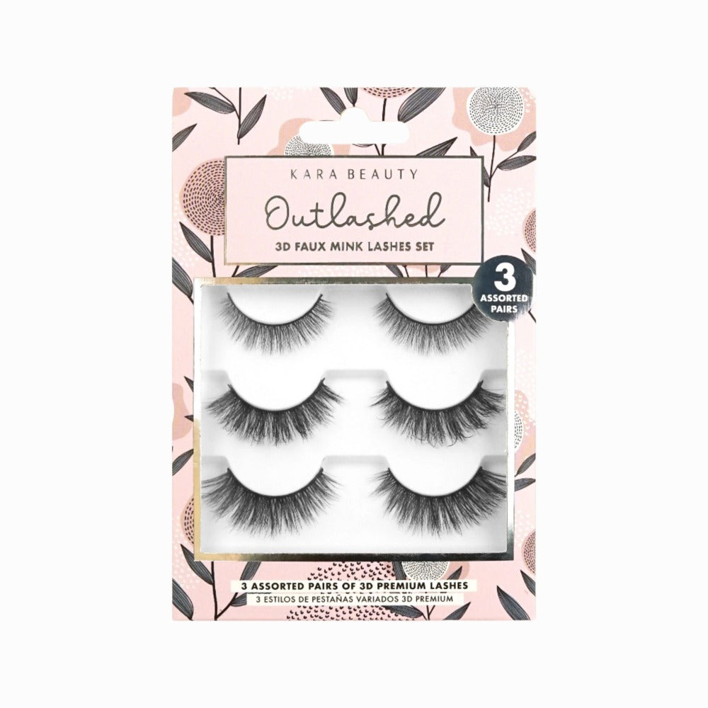 Kara Beauty Outlashed 3D Faux Lashes 3 Assorted Pairs