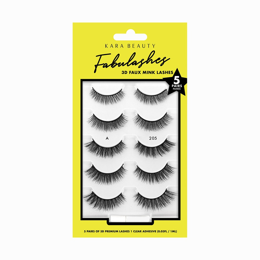Kara Beauty Fabulashes Multi-pack 3D Faux-Mink False Eyelashes - Style KA5205