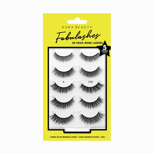 Kara Beauty Fabulashes Multi-pack 3D Faux-Mink False Eyelashes - Style KA5205